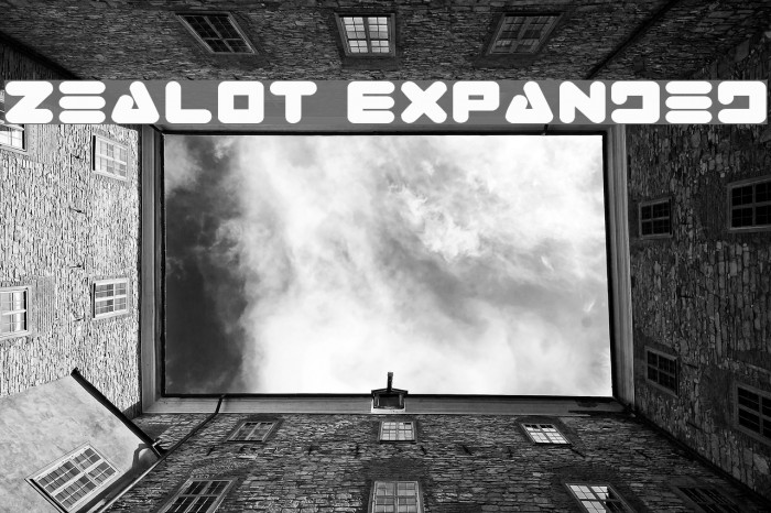 Zealot Expanded Font examples