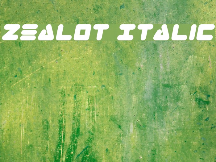 Zealot Italic Schriftart examples
