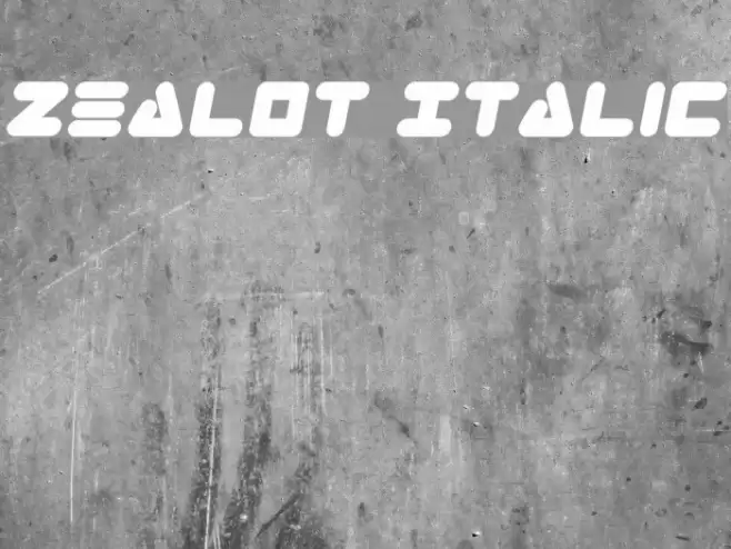 Zealot Italic Schriftart examples