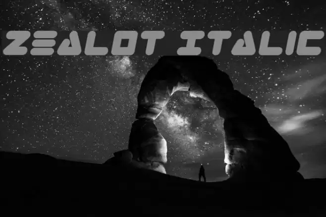 Zealot Italic Schriftart examples