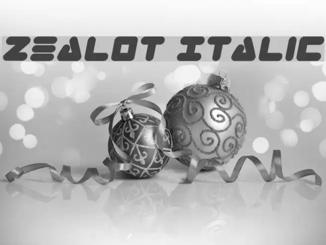 Zealot Italic Schriftart examples