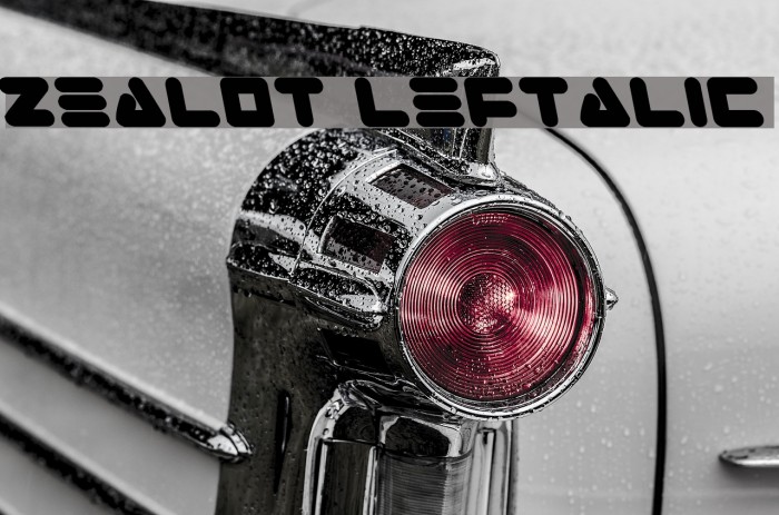 Zealot Leftalic Font examples