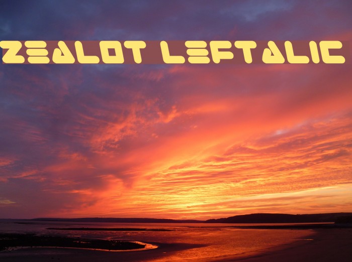 Zealot Leftalic Font examples