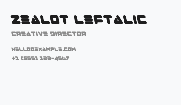 Zealot Leftalic Business Card
