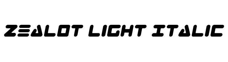 Zealot Light Italic Font