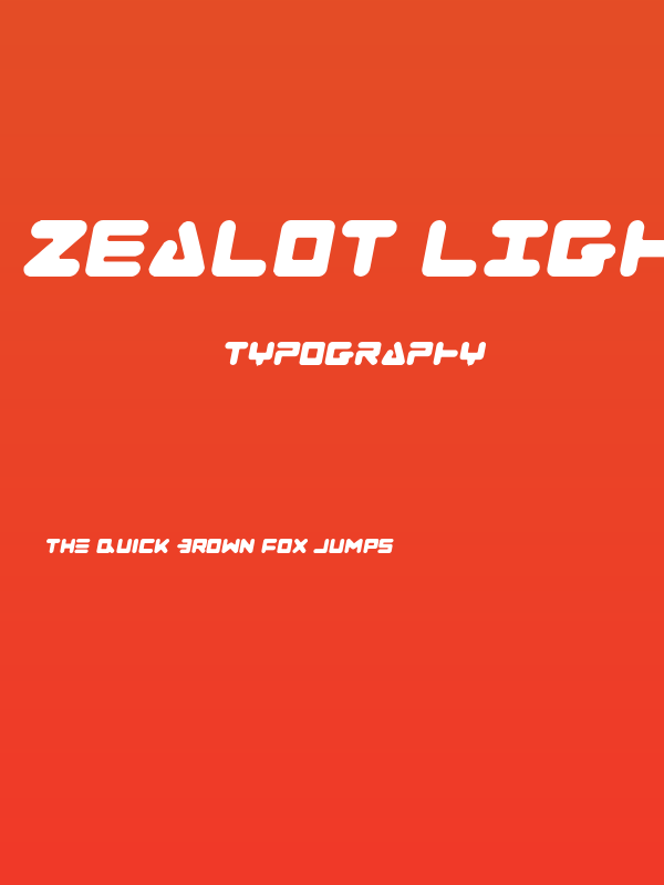 Zealot Light Italic Poster