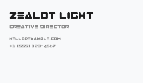 Zealot Light Business Card