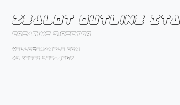 Zealot Outline Italic Business Card