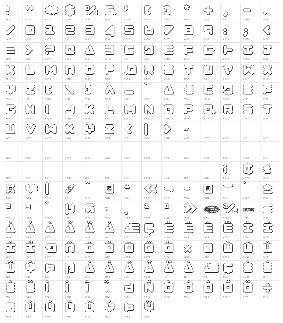 Zealot Outline Character Map