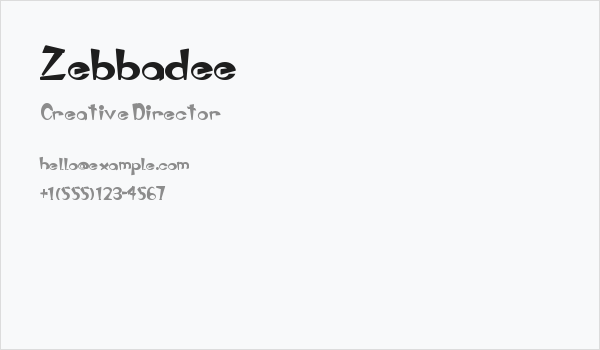 Zebbadee Business Card