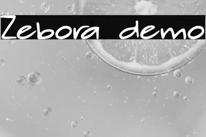 Zebora demo Font examples