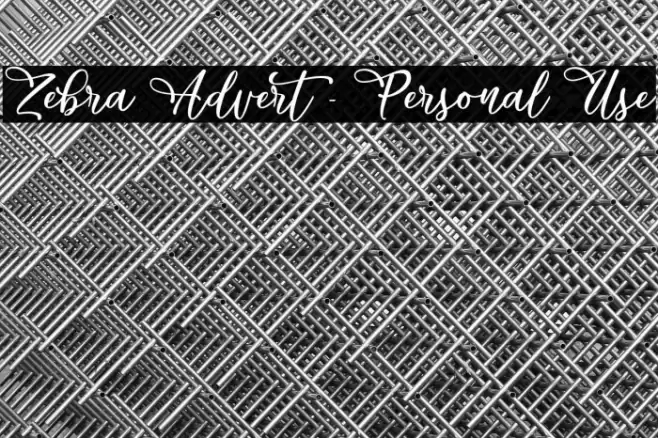 Zebra Advert - Personal Use Font examples