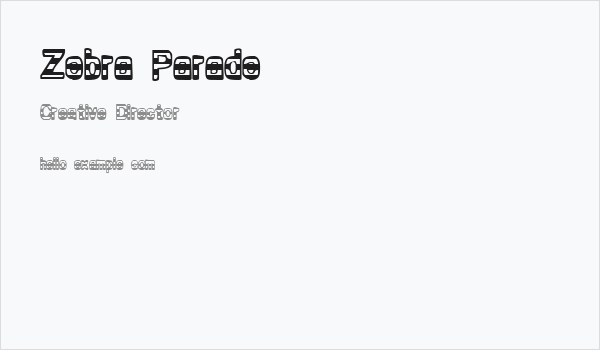 Zebra Parade Business Card