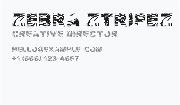 Zebra Ztripez Business Card