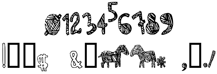 Zebra irregular Font OTHER CHARS