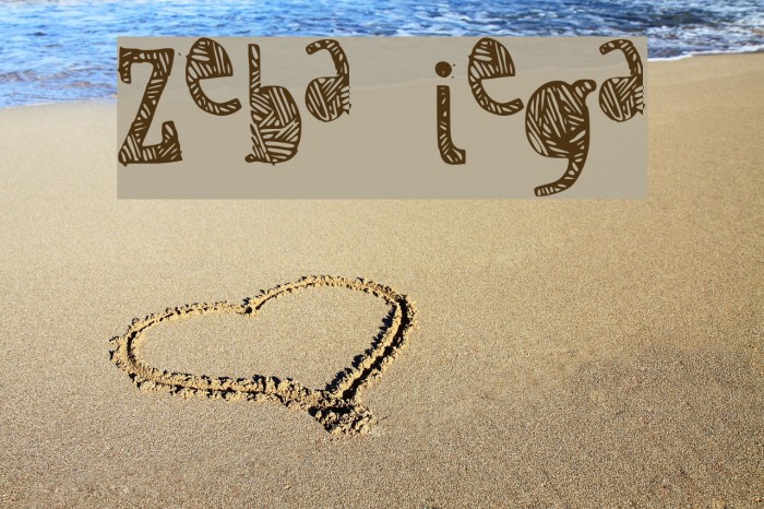 Zebra irregular Font examples