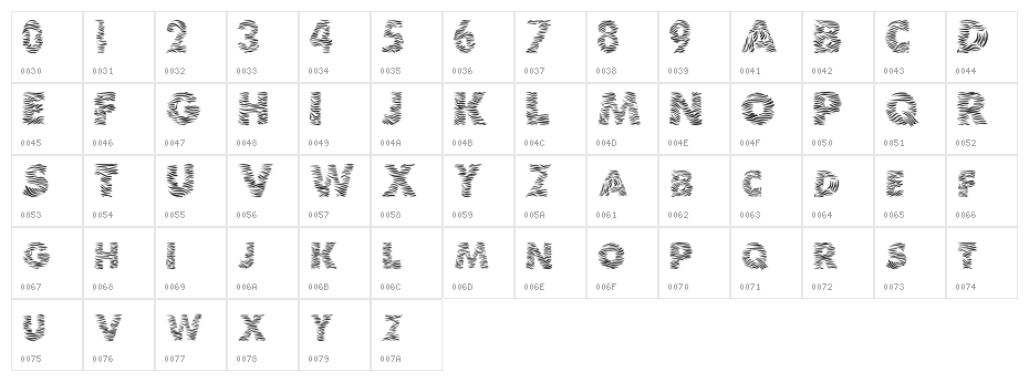 Zebra Character Map