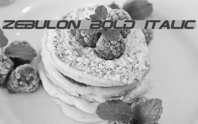 Zebulon Bold Italic Font examples