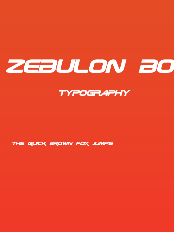 Zebulon Bold Italic Poster