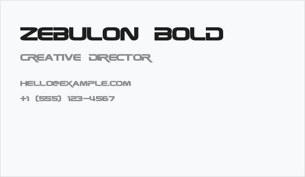 Zebulon Bold Business Card