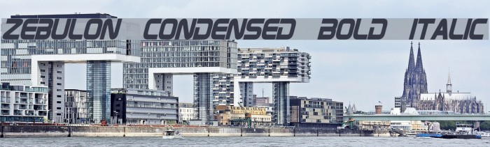 Zebulon Condensed Bold Italic Example 2
