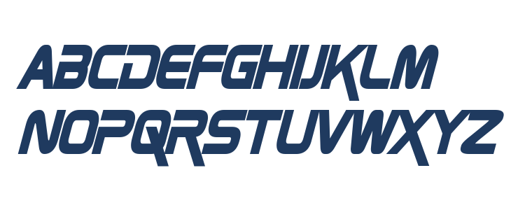 Zebulon Condensed Bold Italic Lowercase