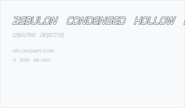 Zebulon Condensed Hollow Italic Business Card