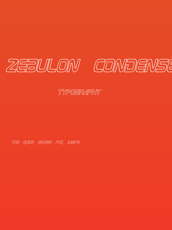 Zebulon Condensed Hollow Italic Poster