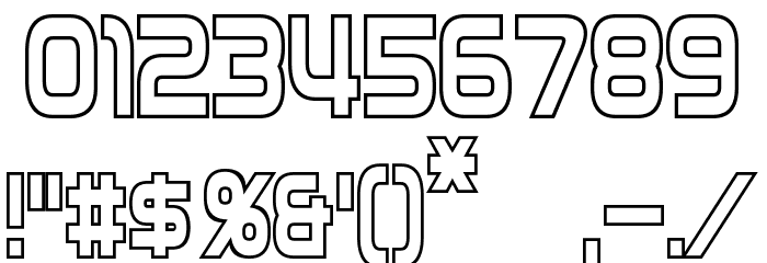 Zebulon Condensed Hollow Font OTHER CHARS
