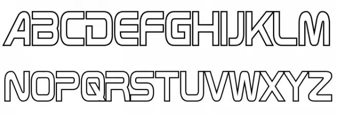 Zebulon Condensed Hollow Fonte MAIÚSCULAS