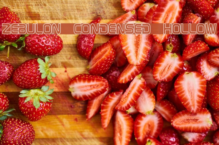 Zebulon Condensed Hollow Font examples