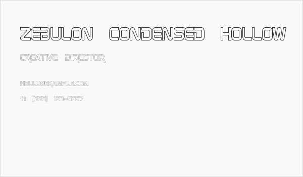 Zebulon Condensed Hollow Business Card