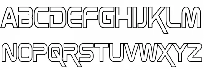Zebulon Condensed Hollow フォント 小文字