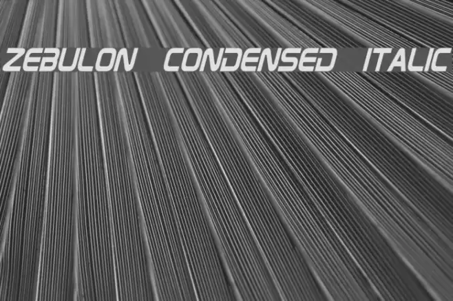 Zebulon Condensed Italic Font examples