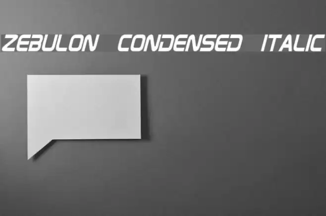Zebulon Condensed Italic Font examples