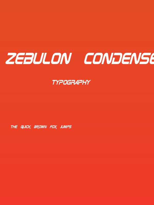 Zebulon Condensed Italic Poster