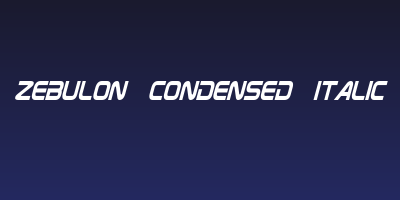 Zebulon Condensed Italic Social Header