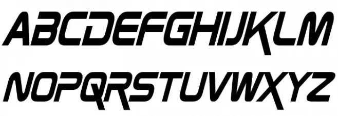 Zebulon Condensed Italic Schriftart Kleinbuchstaben