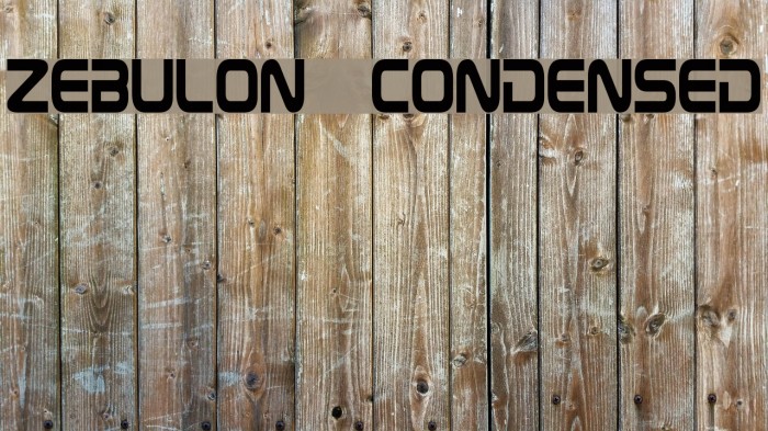 Zebulon Condensed Font examples