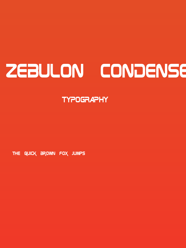 Zebulon Condensed Poster