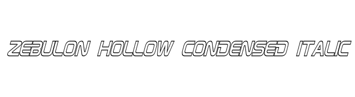 Zebulon Hollow Condensed Italic Font