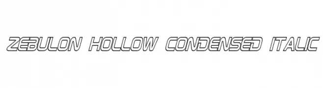 Zebulon Hollow Condensed Italic  les polices de caractères gratuit tlcharger