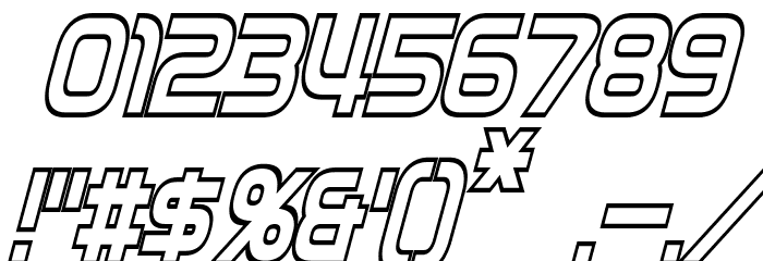 Zebulon Hollow Condensed Italic Font OTHER CHARS