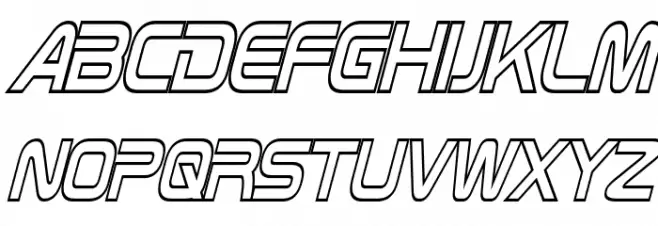 Zebulon Hollow Condensed Italic 字体 大写