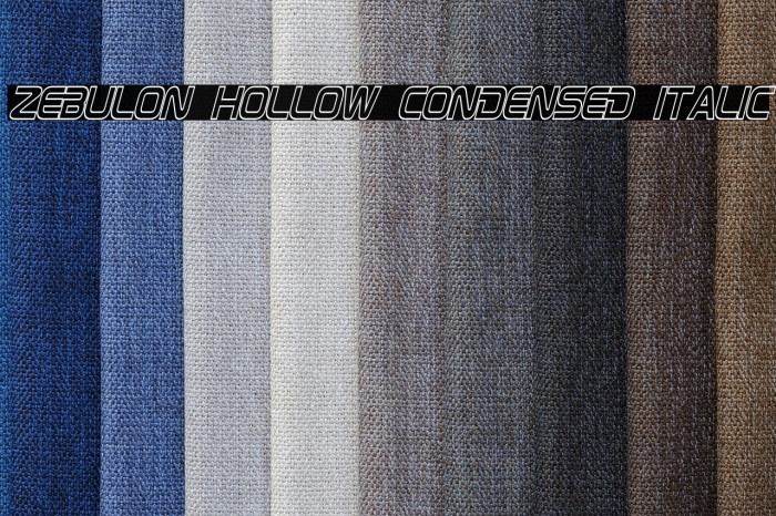 Zebulon Hollow Condensed Italic Font examples