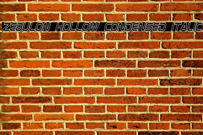 Zebulon Hollow Condensed Italic Font examples