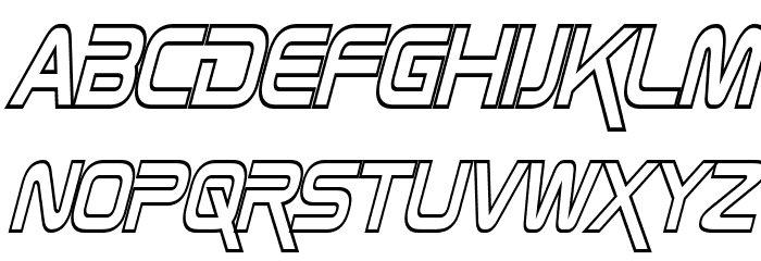 Zebulon Hollow Condensed Italic Font LOWERCASE