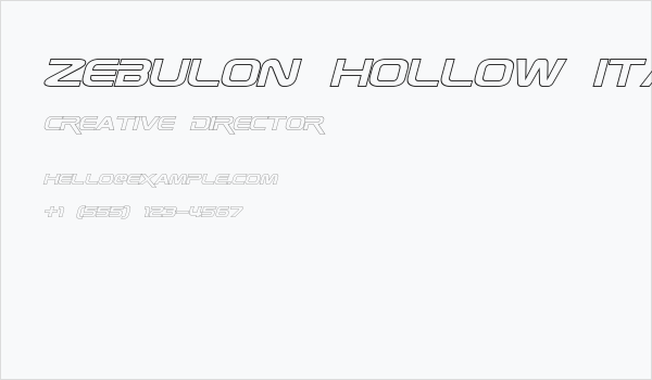 Zebulon Hollow Italic Business Card