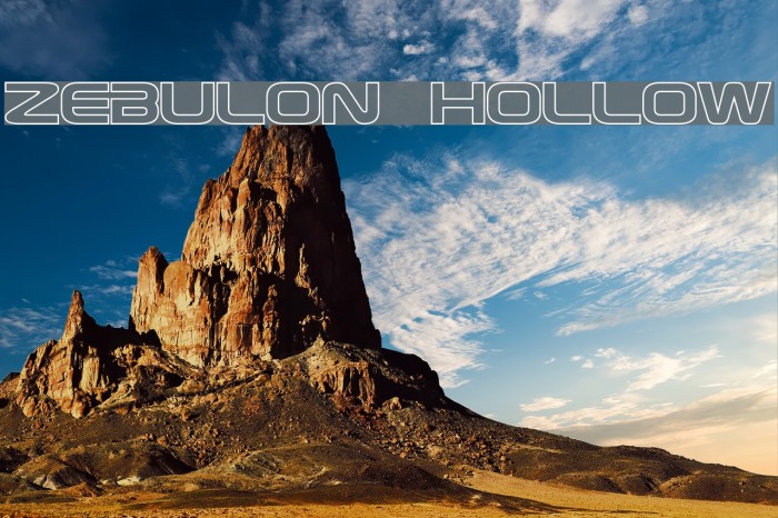 Zebulon Hollow Font examples