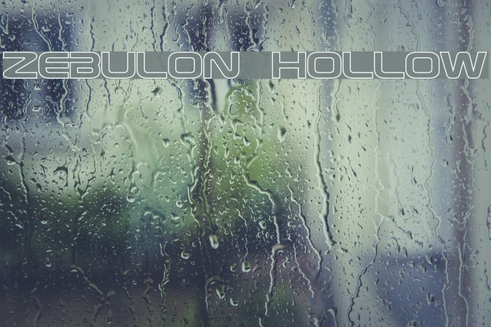 Zebulon Hollow Font examples